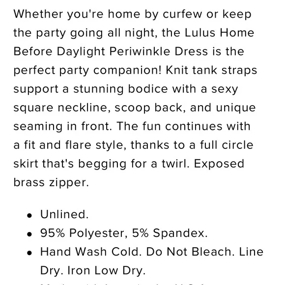 NWT Lulus Home Before Daylight Periwinkle Dress - Picture 6 of 8